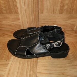 Liz Claiborne Flex Open Toe Black Leather Sandals Women's  Size 7.5 M